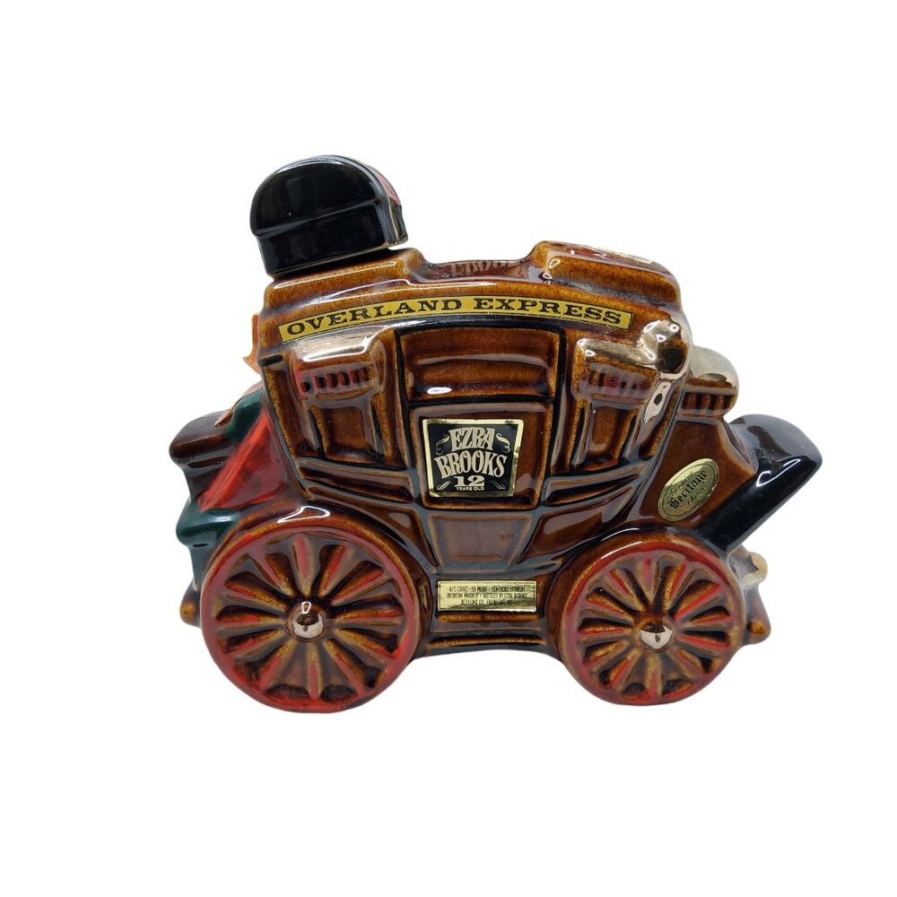 vintage 1969 ezra brooks collector series overland express liquor decanter